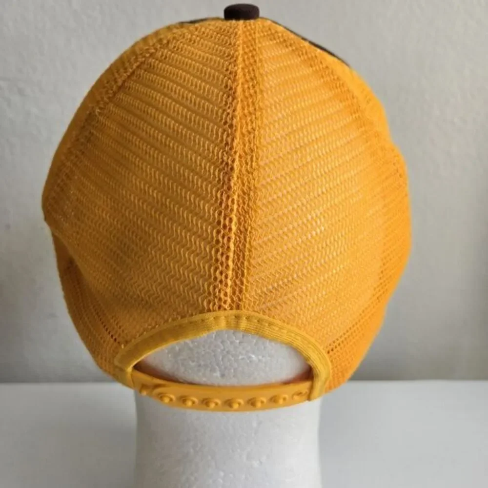 Vintage Case North American Excavator Rodeo Trucker Hat Snapback Cap‎ Brown Gold
